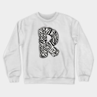 Zebra Letter R Crewneck Sweatshirt